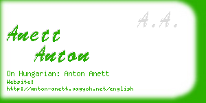 anett anton business card